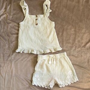 Rachel Zoe Light Mint Gauze and Embroidered Matching Set size 8